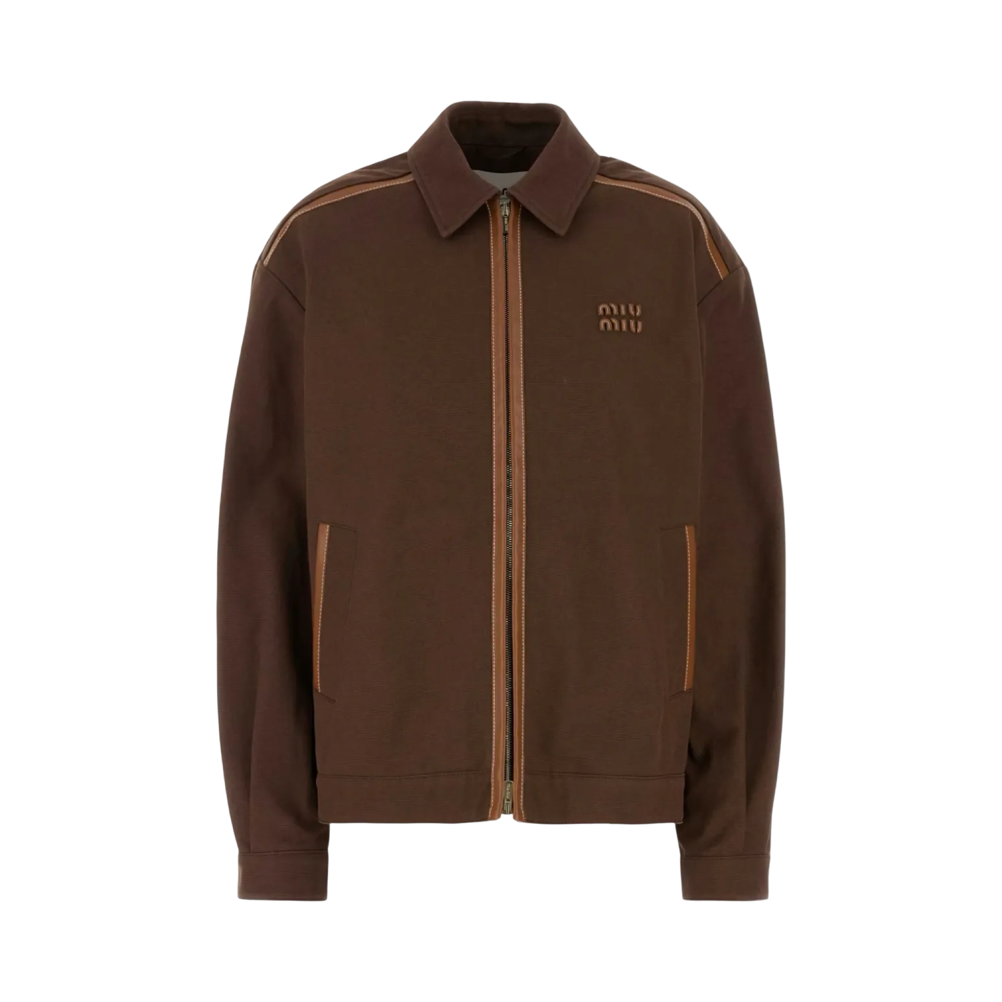 Miu Miu Long Sleeve Zipped Jacket Brown Jacket