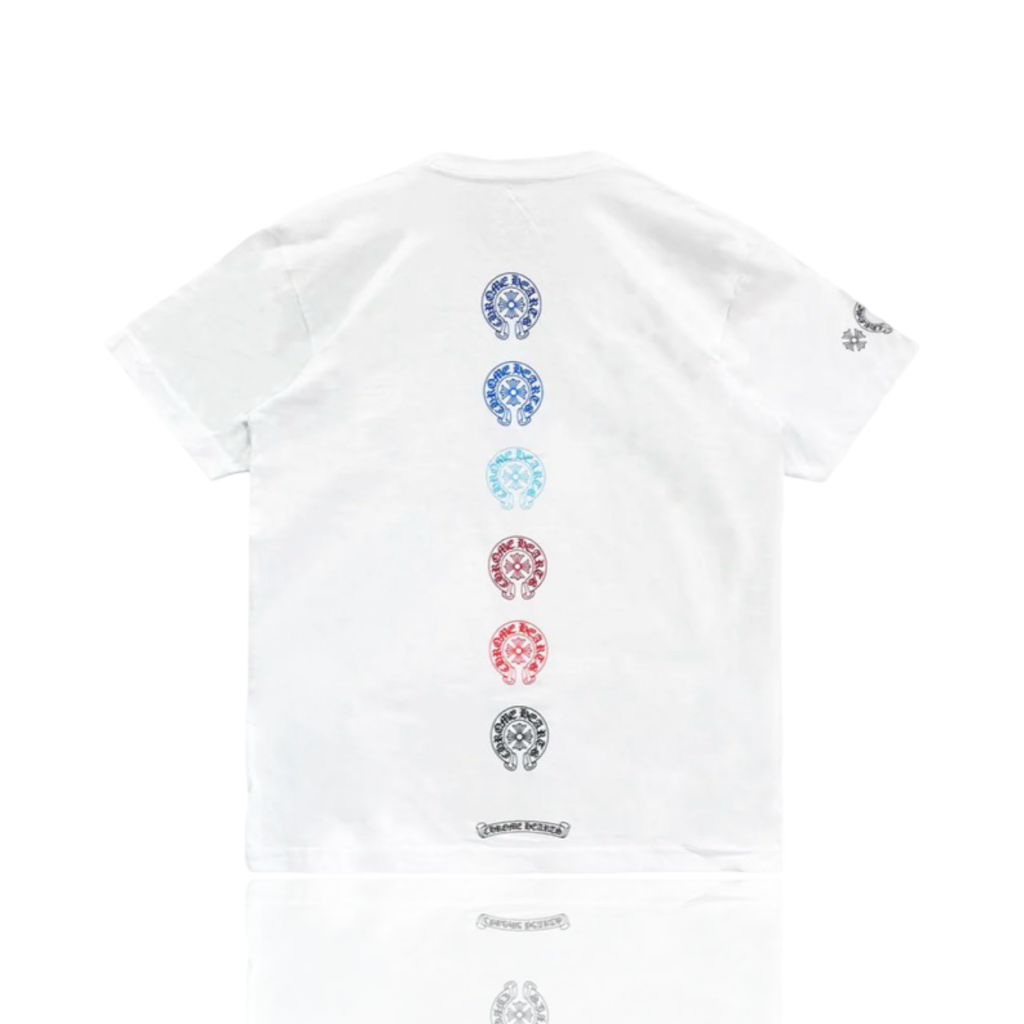 Chrome Hearts Back Multi Color Horseshoe White Tee
