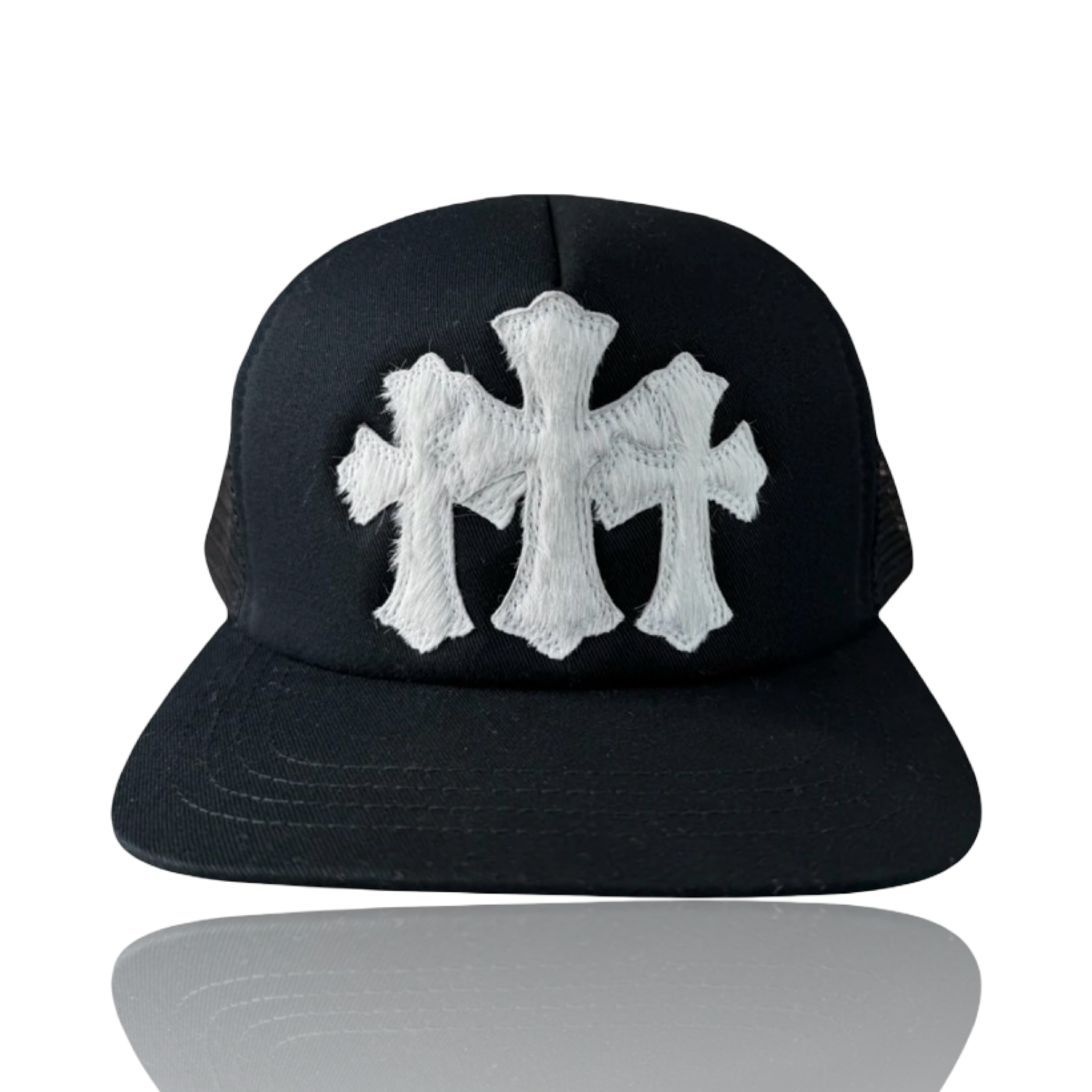 Chrome Hearts Calf Hair Triple Cross Trucker