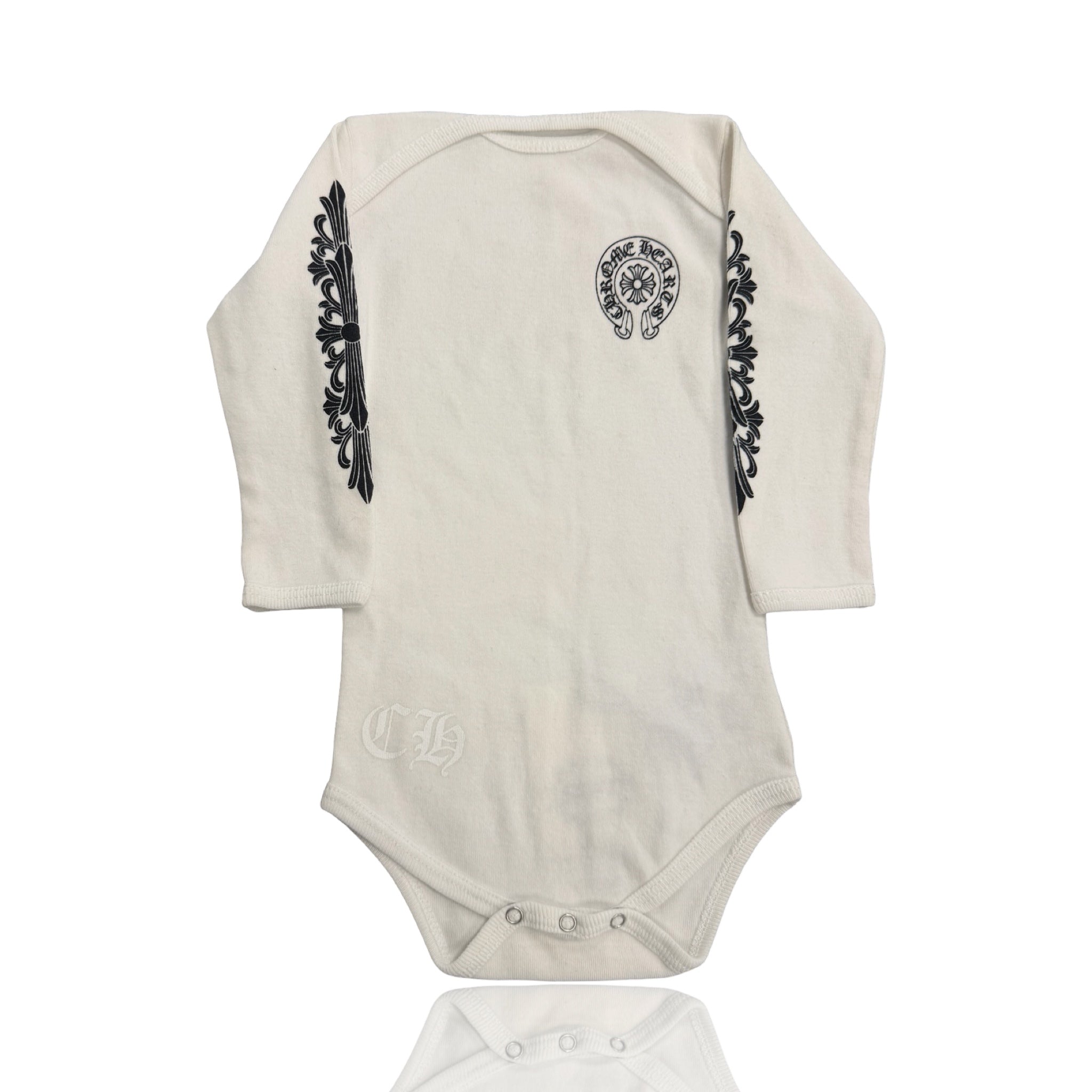 Chrome Hearts Baby Bodysuit Onesie White
