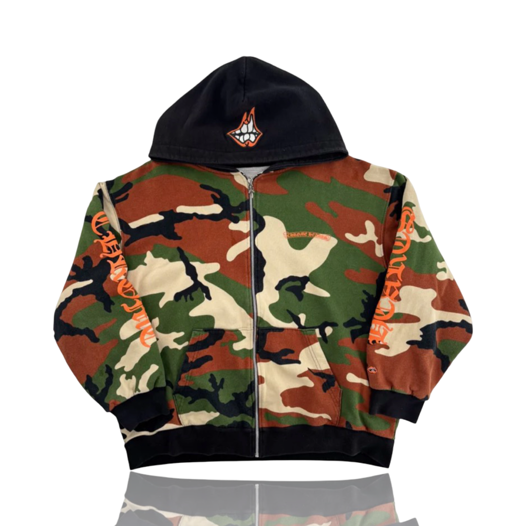 Chrome Hearts Matty Boy Caution Camoflauge Thermal Zip Up