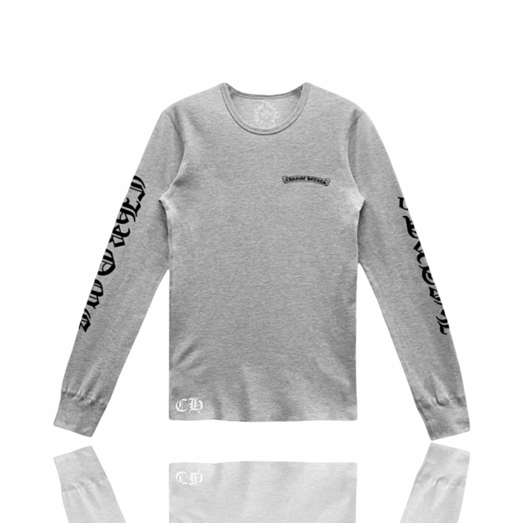 Chrome Hearts Scroll Logo Thermal Longsleeve Grey