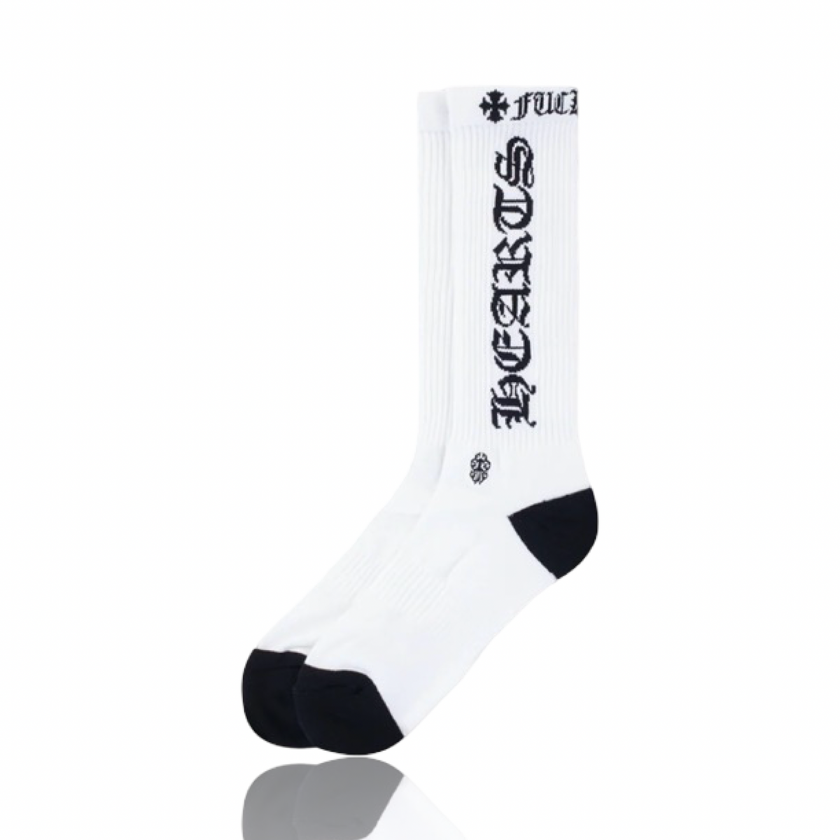 Chrome Hearts White/Black Fuck You Socks