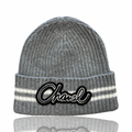 Chanel Embroidered Cashmere Logo Beanie Grey