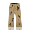 Chrome Hearts Checkered Patch Chino Pants Khaki