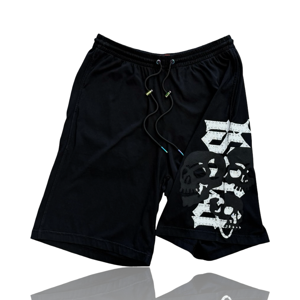 Bossi Jersey Leather Applique Rhinestone Short