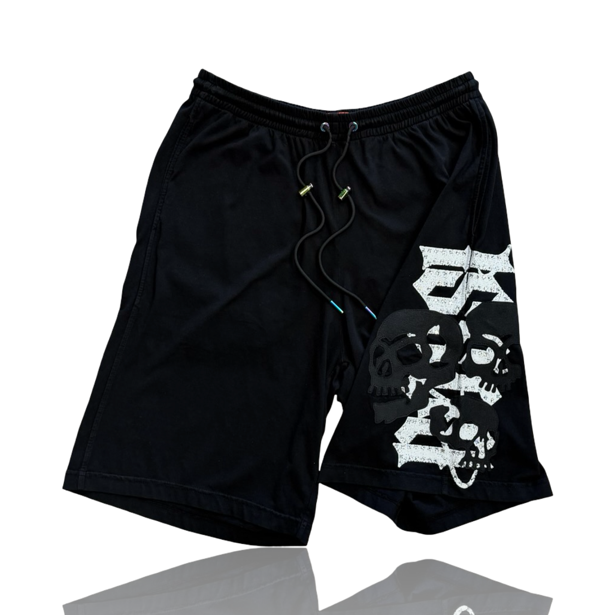 Bossi Jersey Leather Applique Rhinestone Short