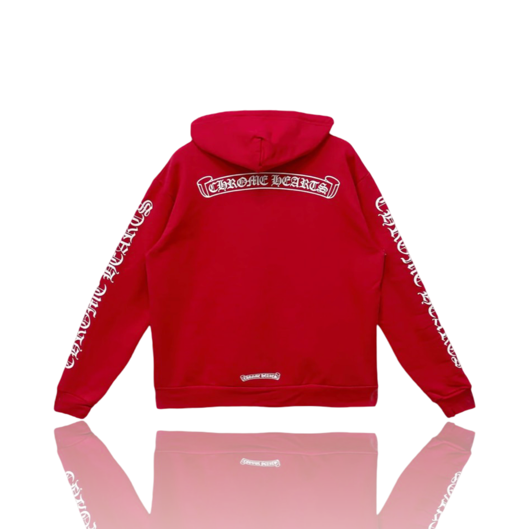 Chrome Hearts Scroll Logo Hoodie Red