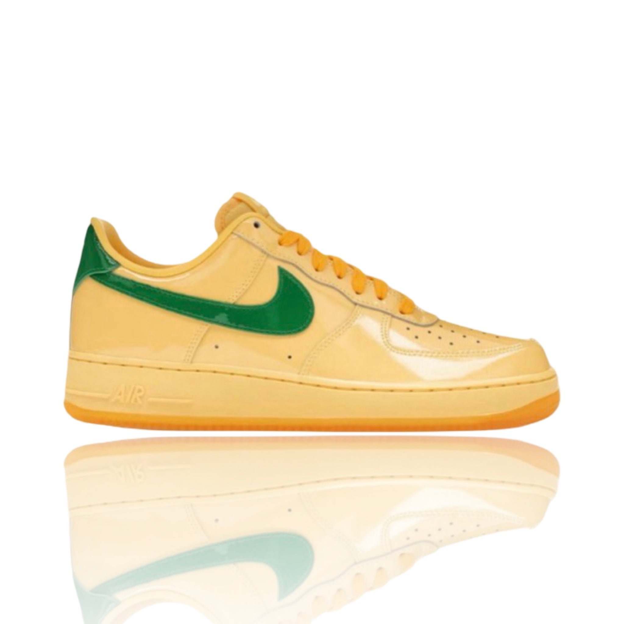 Nike Air Force 1 Low Patent Leather Topaz Gold Pine Green