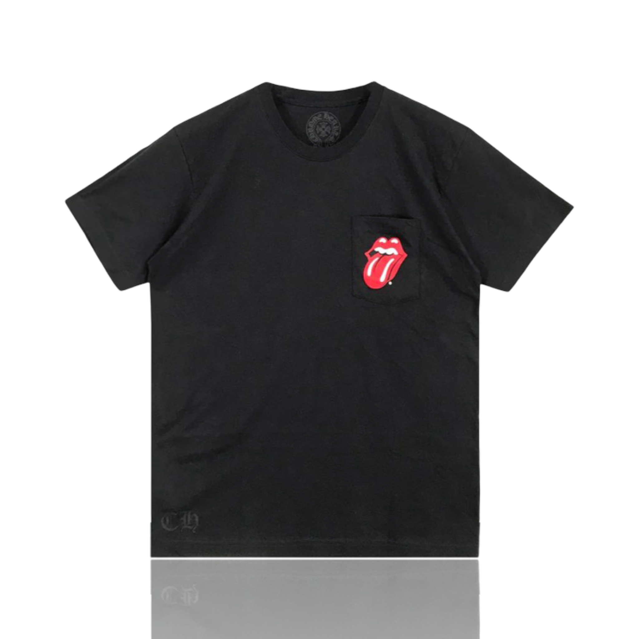 Chrome Hearts Rolling Stone Horseshoe Logo Tee Black