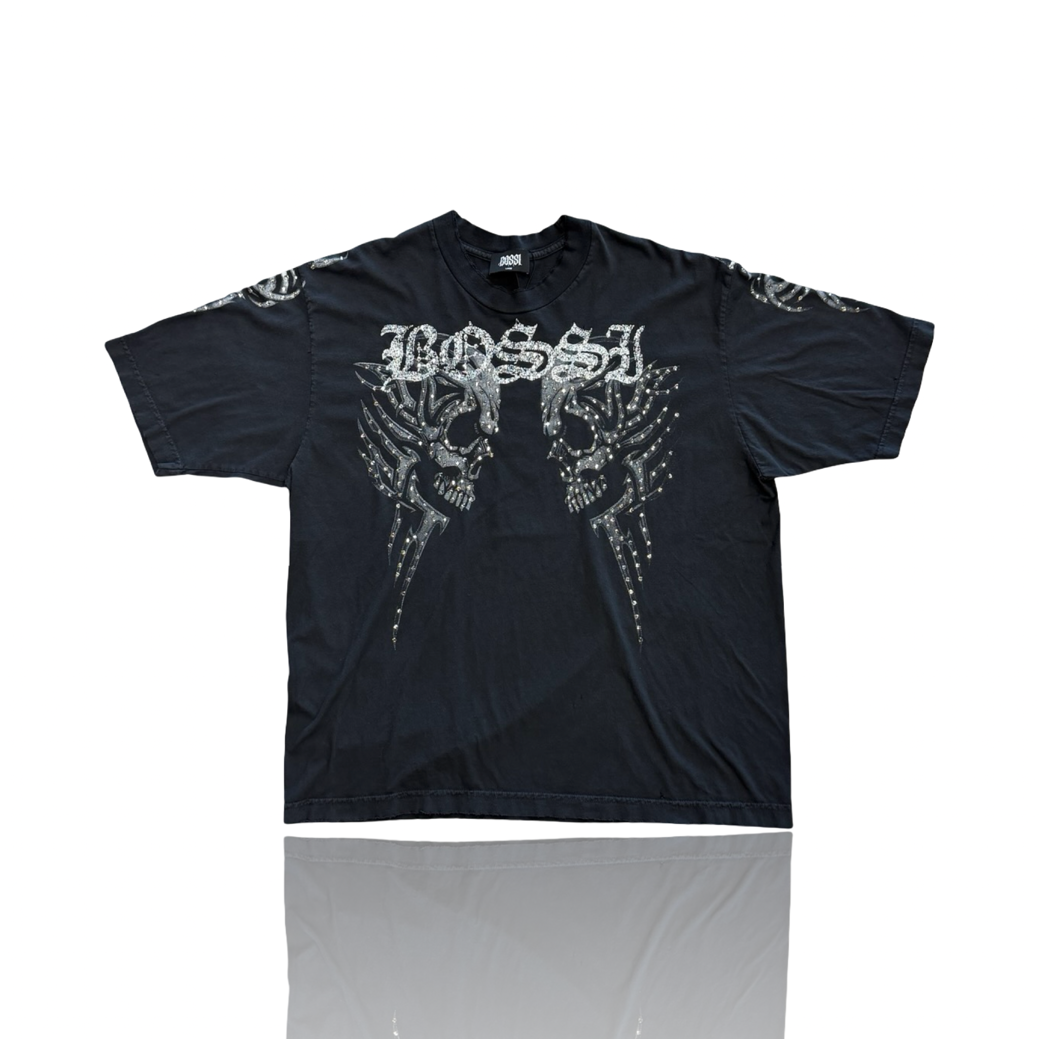 BOSSI Vintage Two Skull Tee Black
