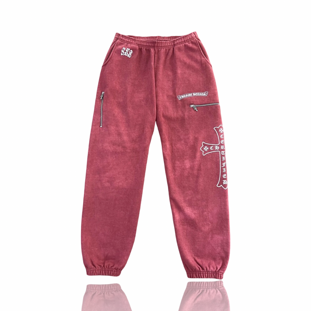 Chrome Hearts Drake CLB Cross Sweatpants Red