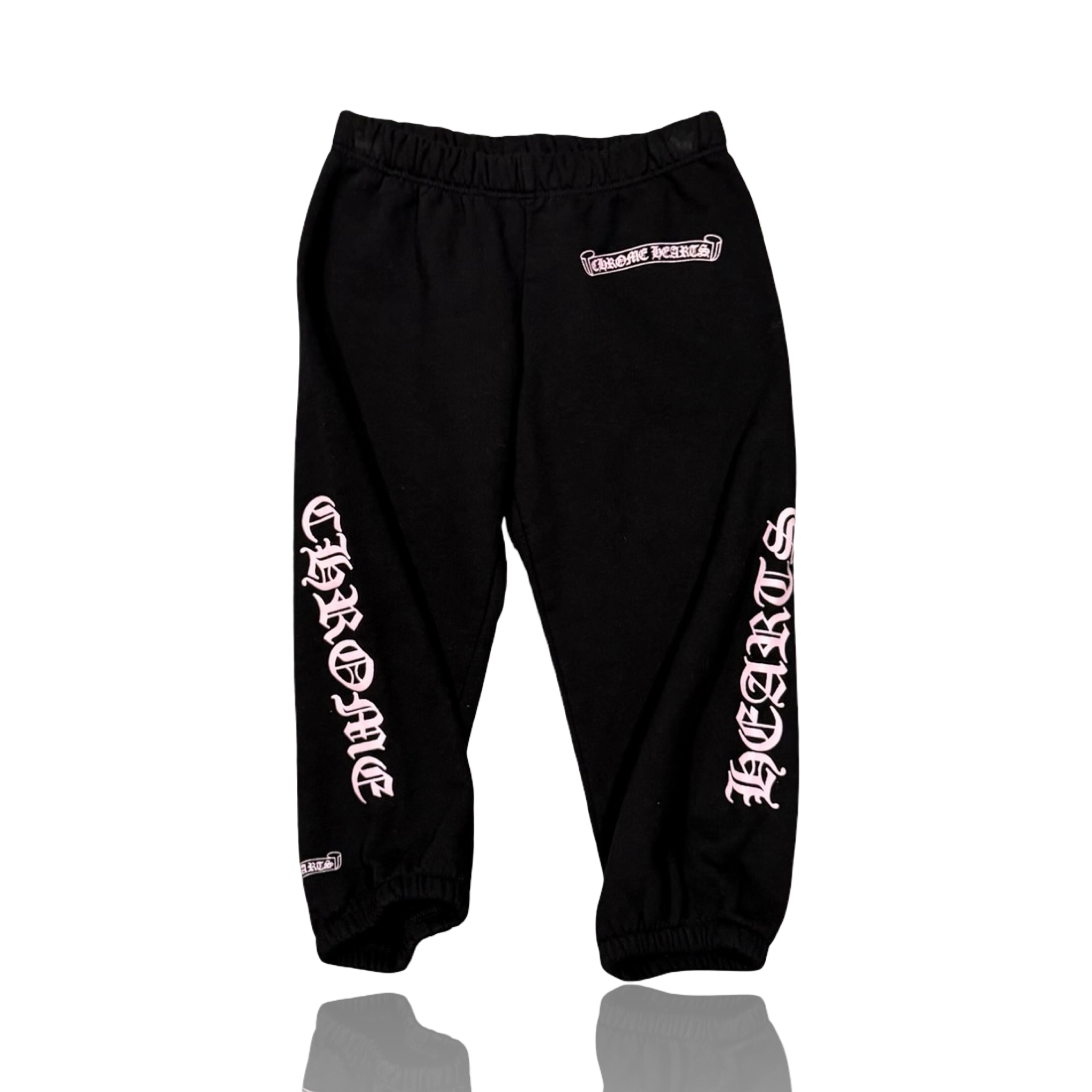 Chrome Hearts Kid's Pink Scroll Logo Sweatpants