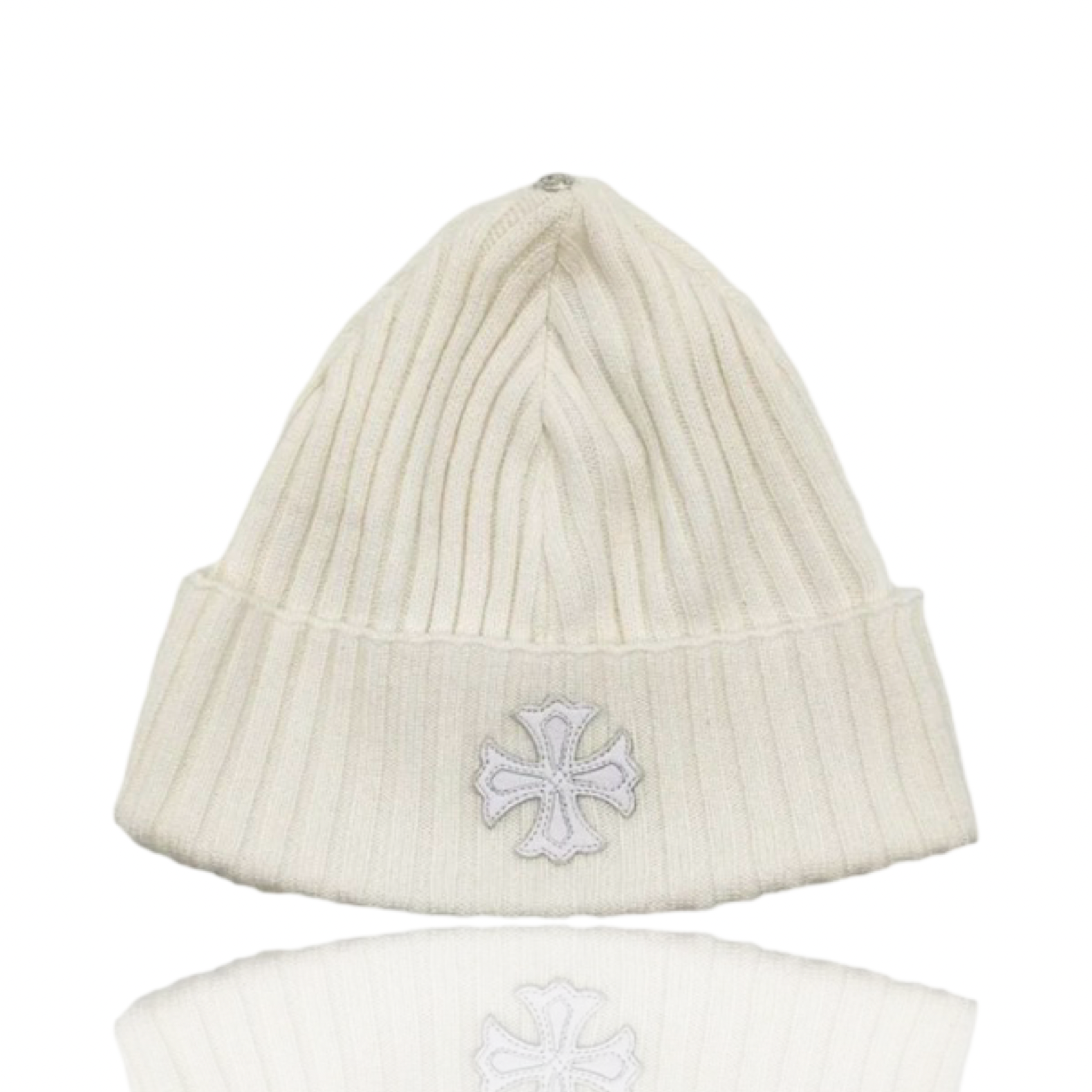 Chrome Hearts Cashmere Plus Cross Beanie Cream
