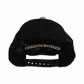 Chrome Hearts Silver Embellished Fleur Patch Leather Hat Black