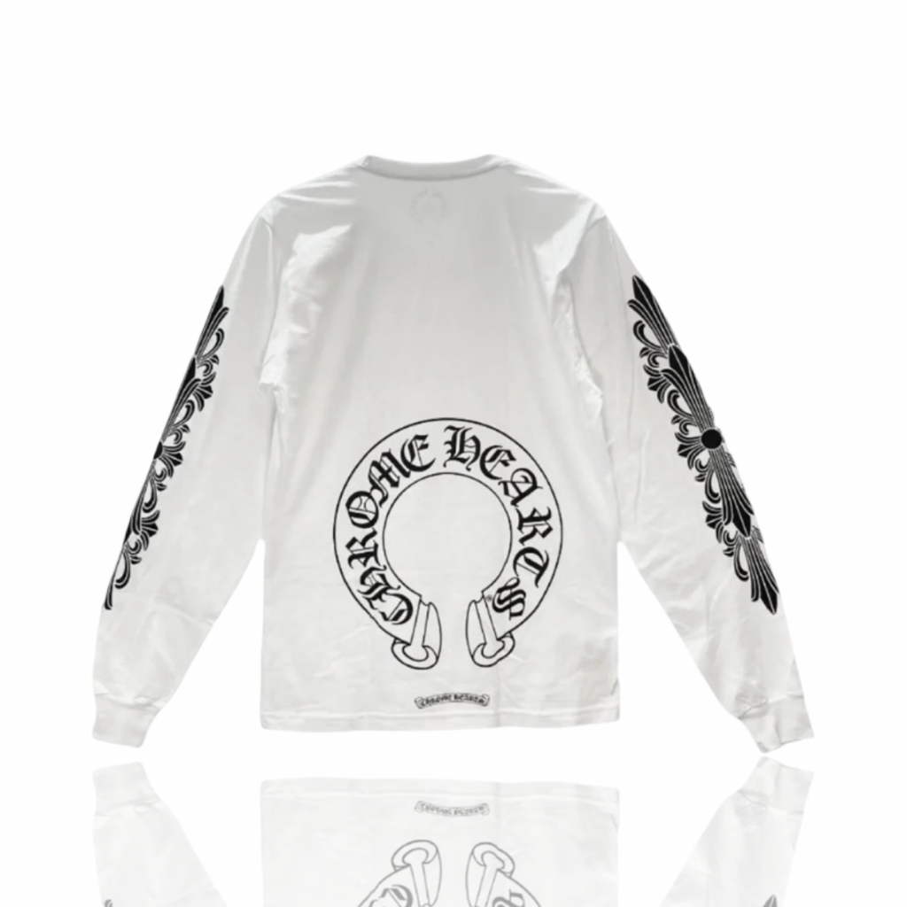 Chrome Hearts Horseshoe Logo Floral Longsleeve White