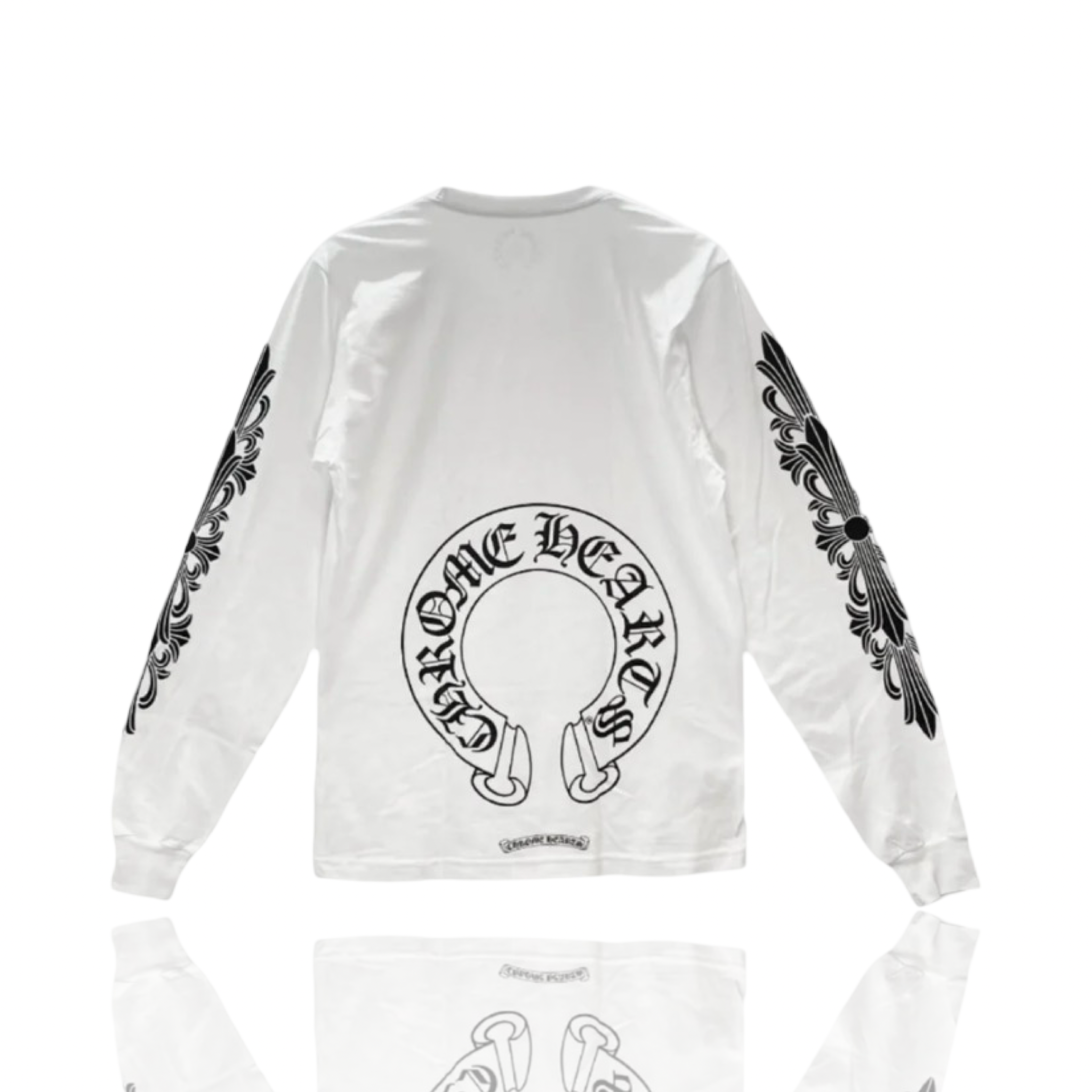 Chrome Hearts Horseshoe Logo Floral Longsleeve White