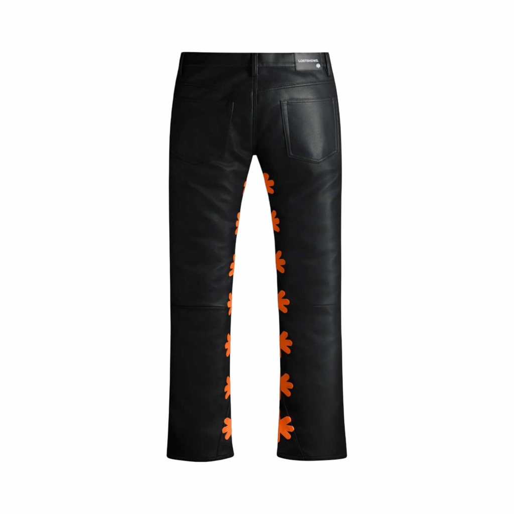 LOSTSHDWS Leather Black/Orange Pants