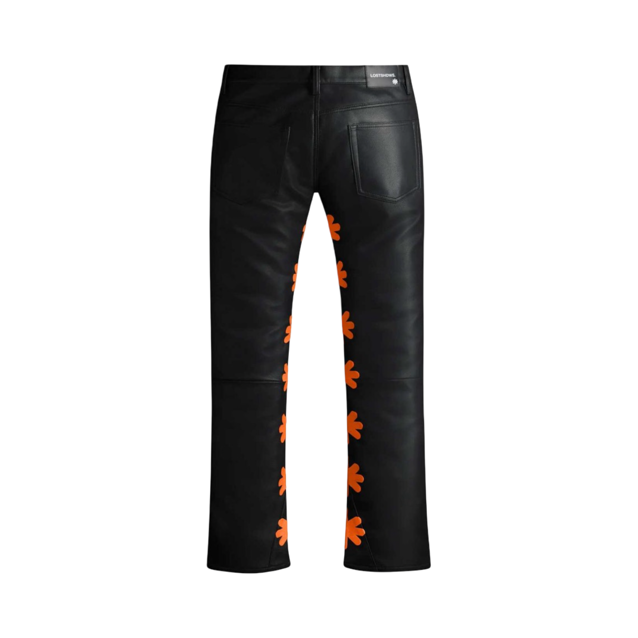 LOSTSHDWS Leather Black/Orange Pants