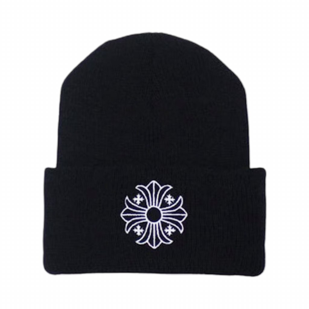 Chrome Hearts Plus Cross Beanie Black White