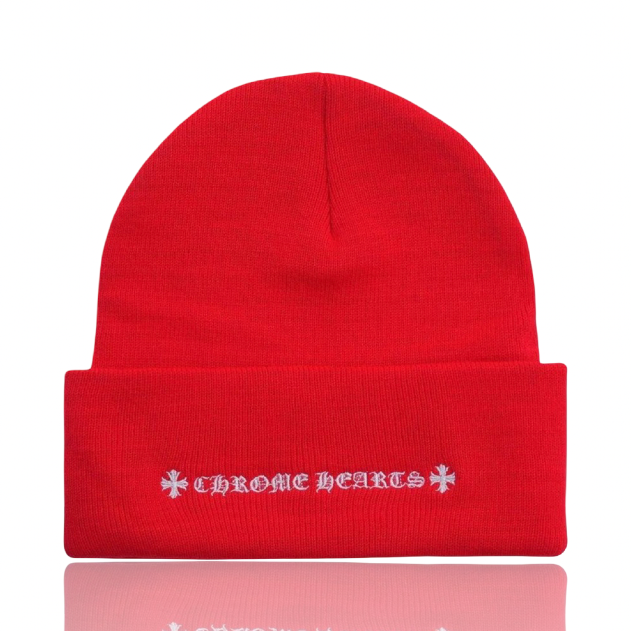 Chrome Hearts CH Logo Beanie Red/White