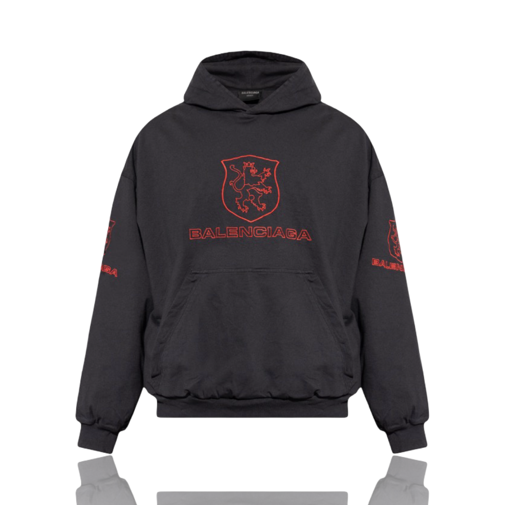 Balenciaga Lion Club Lined Hoodie Black