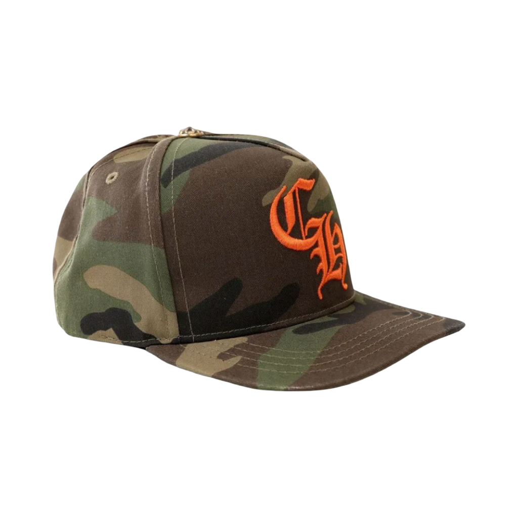 Chrome Hearts CH Embroidery Baseball Hat Camo/Orange