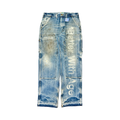 *Better With Age Forgot Double Knee Hand- Beaded Trouser Denim