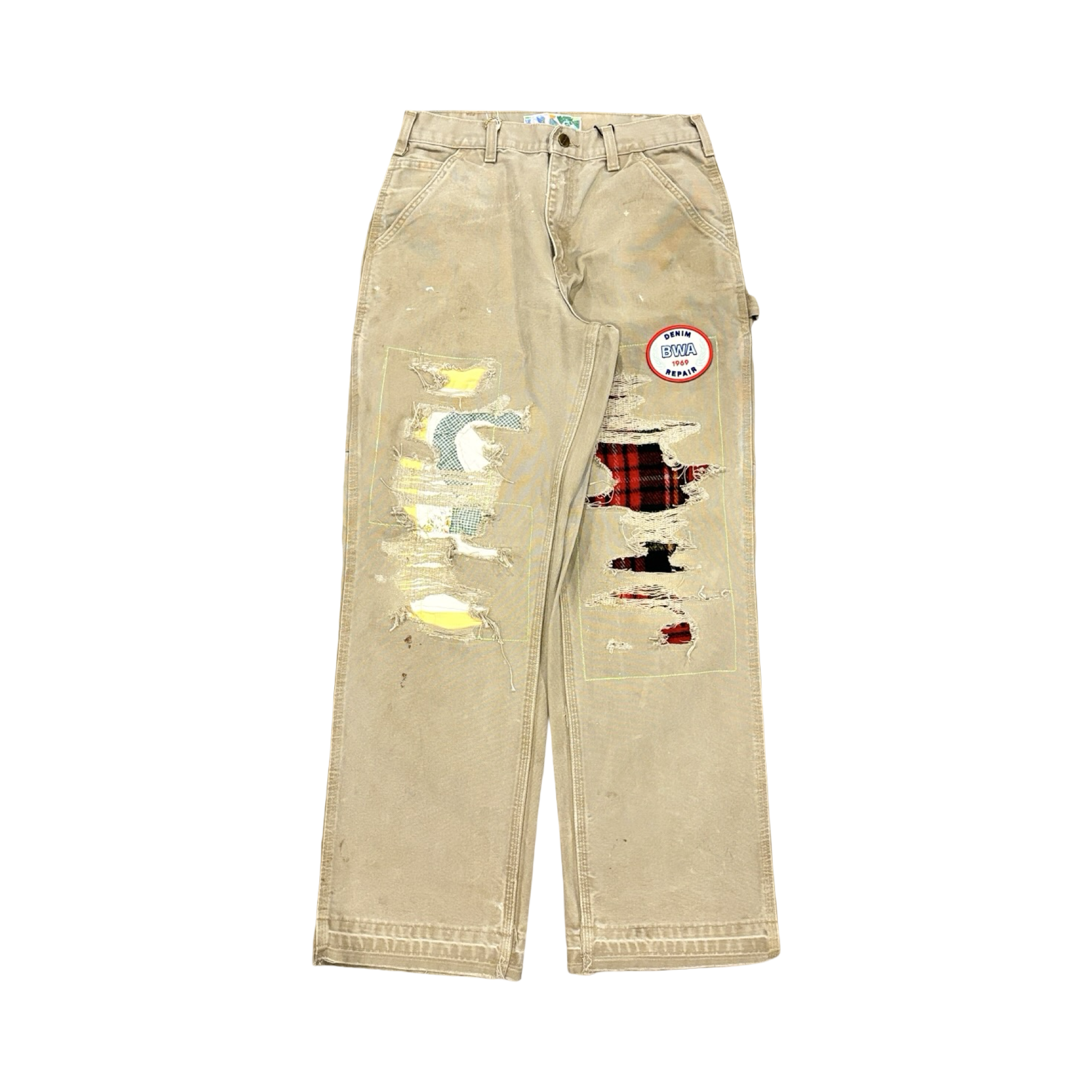 *Better With Age Denim Repair Grey Pants