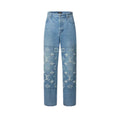 Louis Vuitton Denim Monogram Destroy Carpenter Jeans Blue