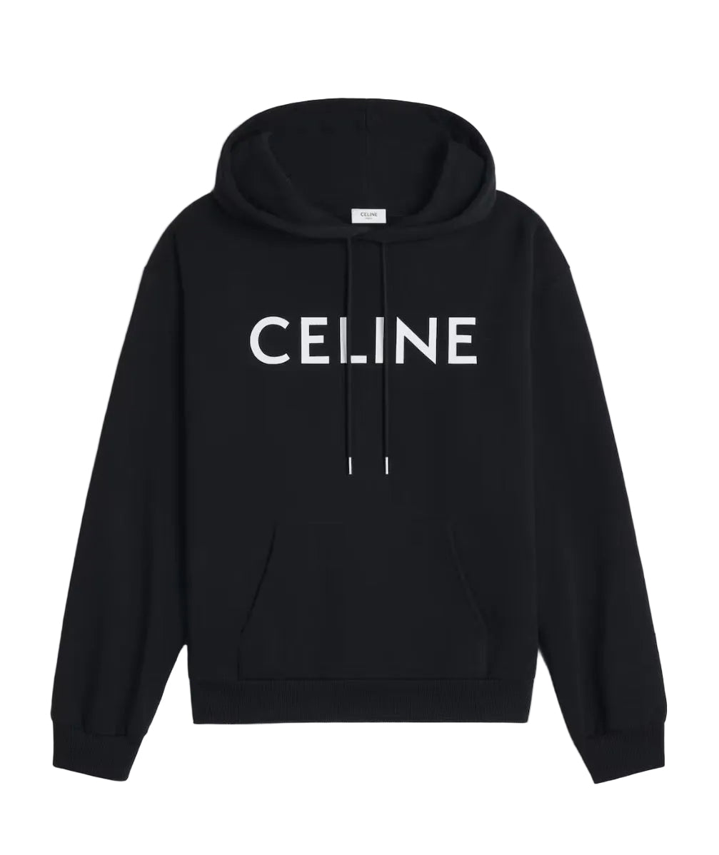 Celine Classic Logo Hoodie Black White