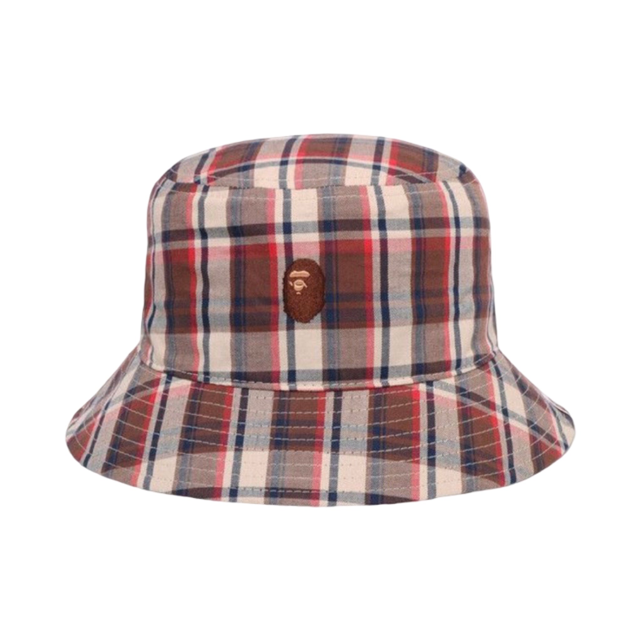 BAPE Mini Bape Check Bucket Hat Red