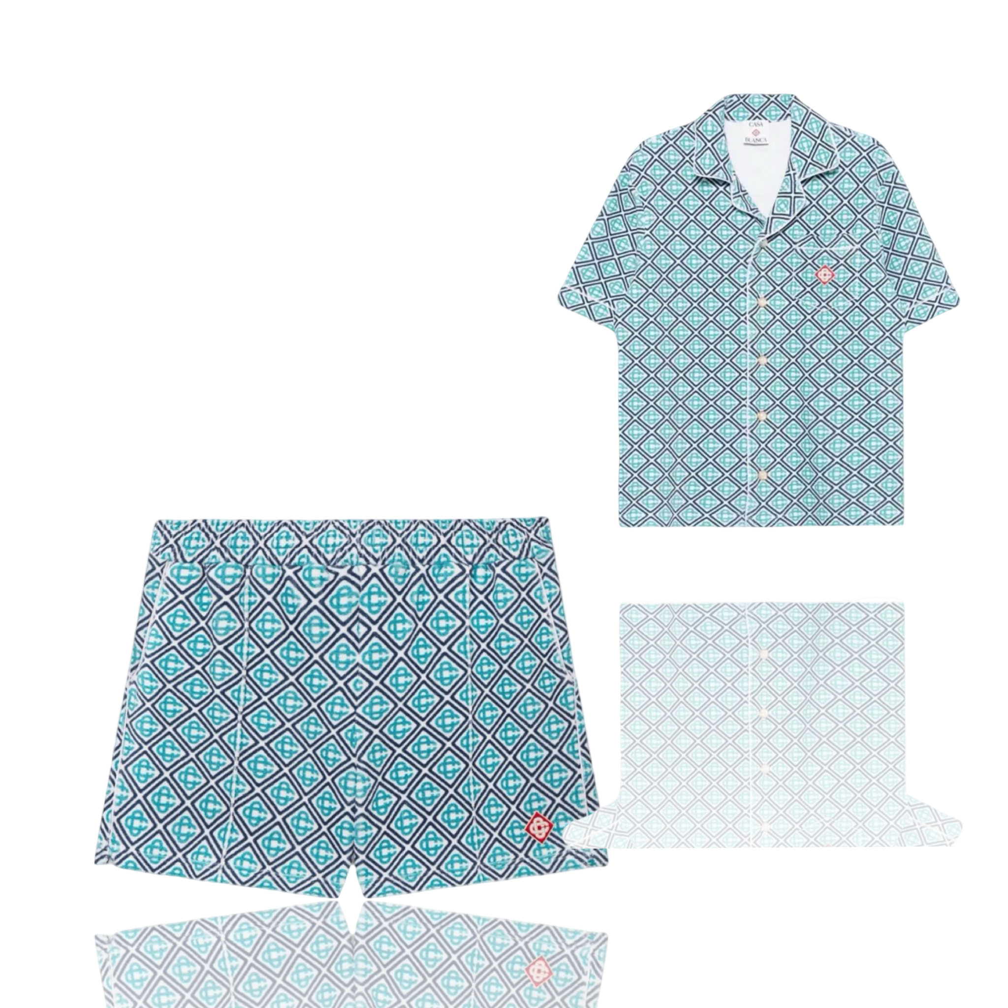 CasaBlanca Monogram Towelling Set Teal