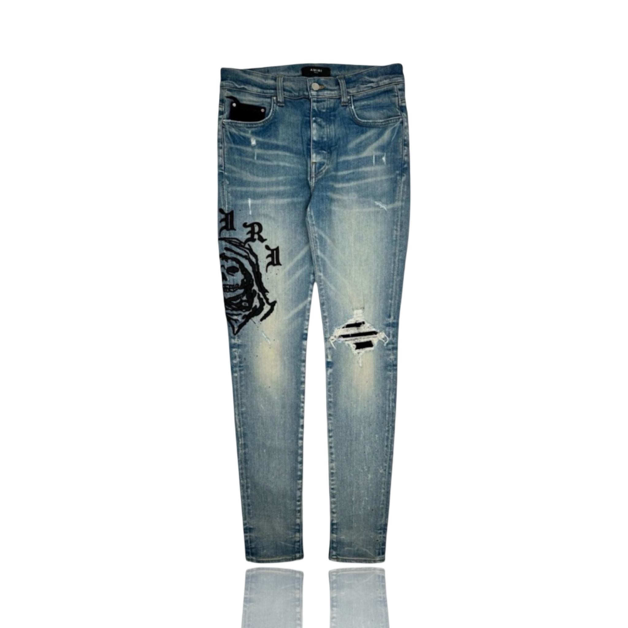 Amiri Wes Lang Reaper Logo Jean Clay Indigo