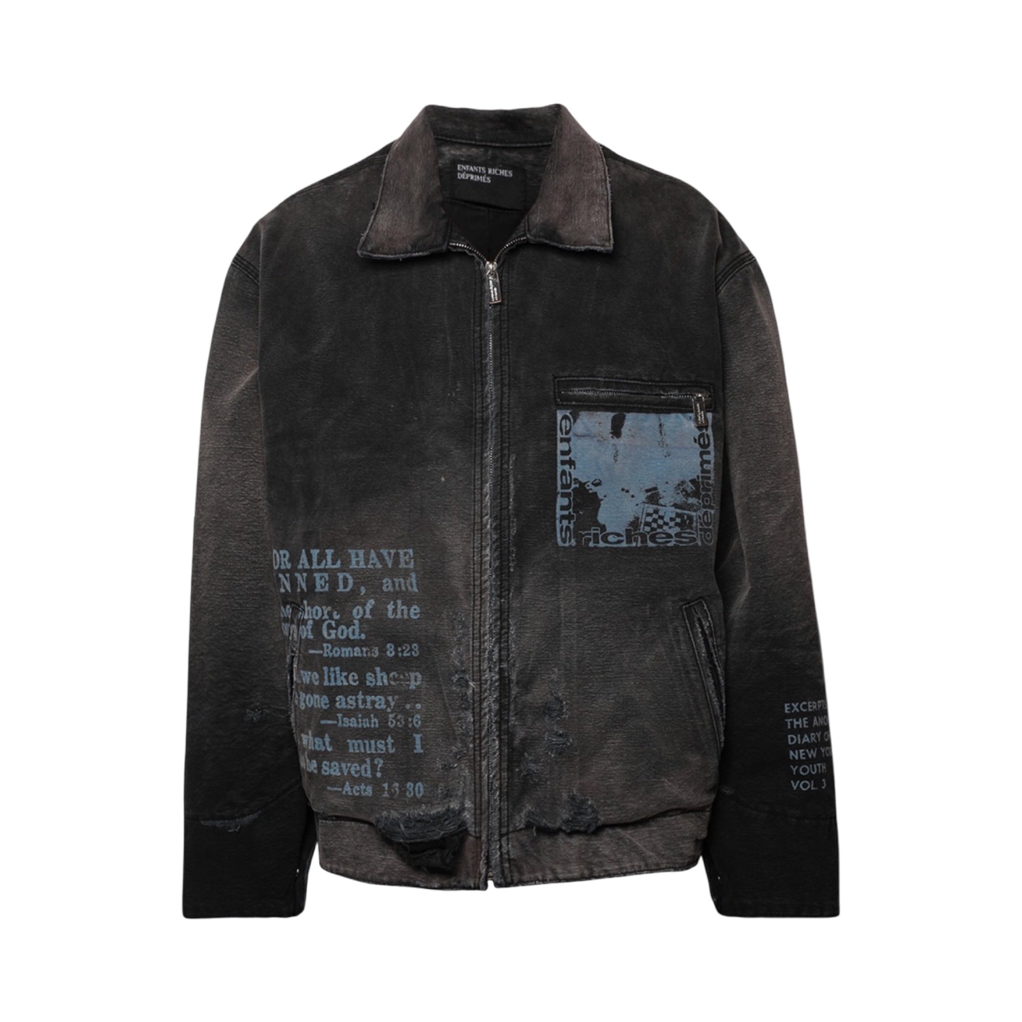 Enfants Riches Déprimés Distressed Work Jacket Black/Blue