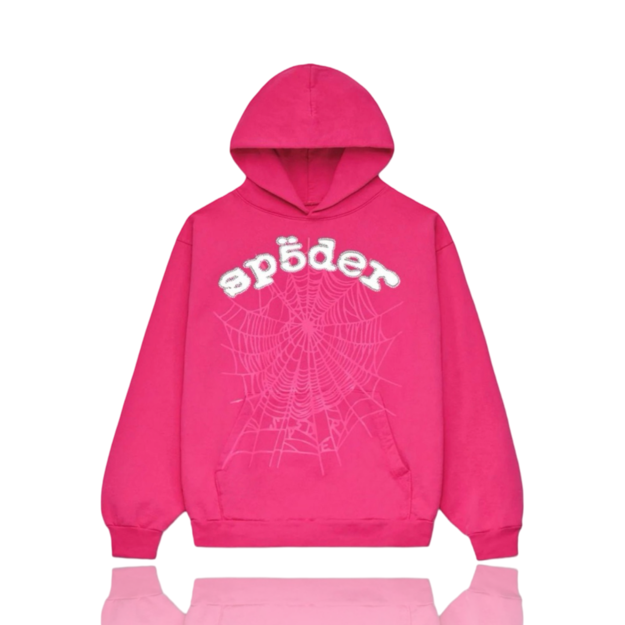 SP5DER OG Legacy Pink White Web Hoodie