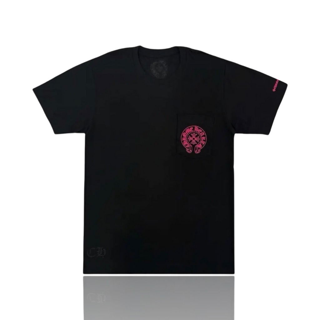 Chrome Hearts Horseshoe Logo Tee Black/Pink