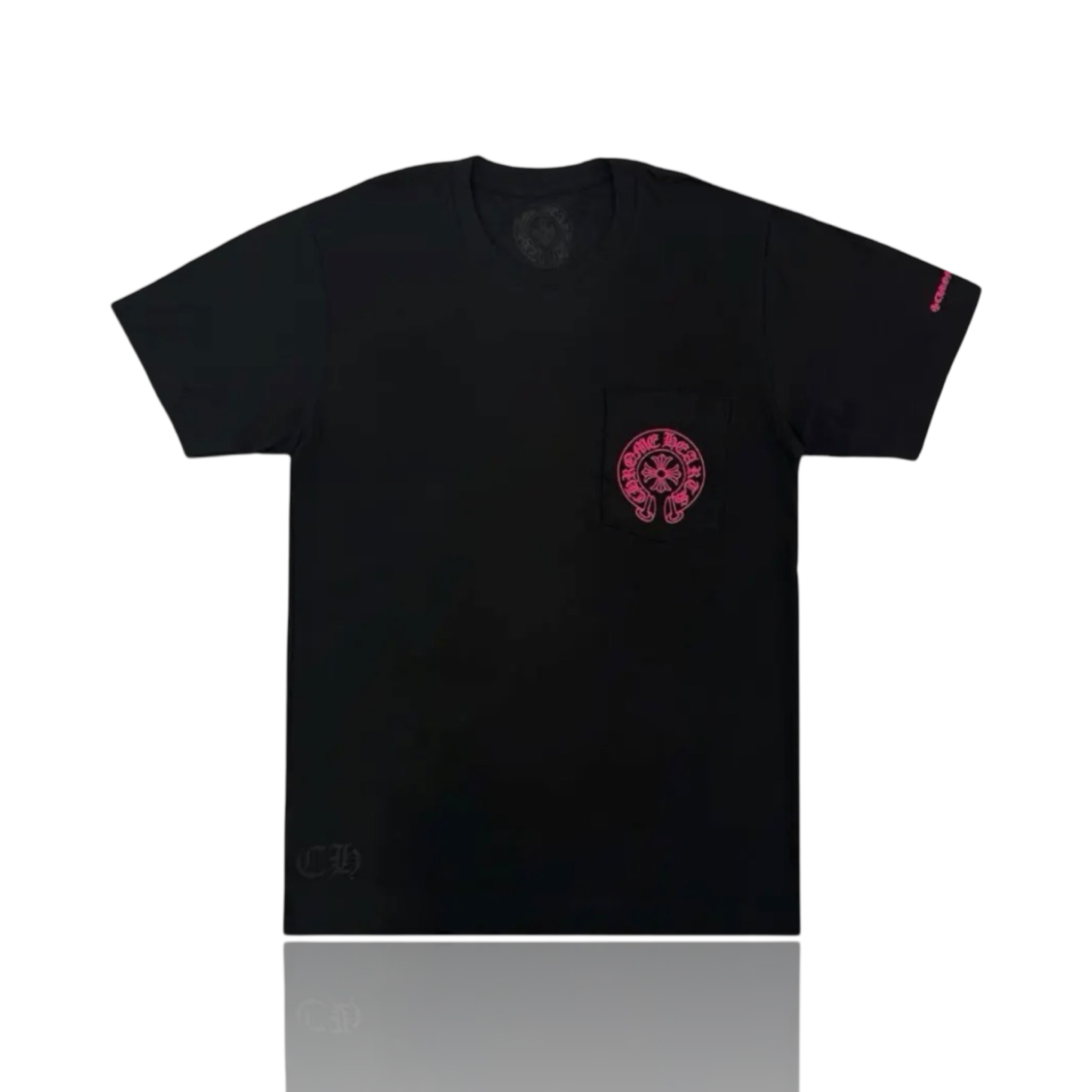Chrome Hearts Horseshoe Logo Tee Black/Pink
