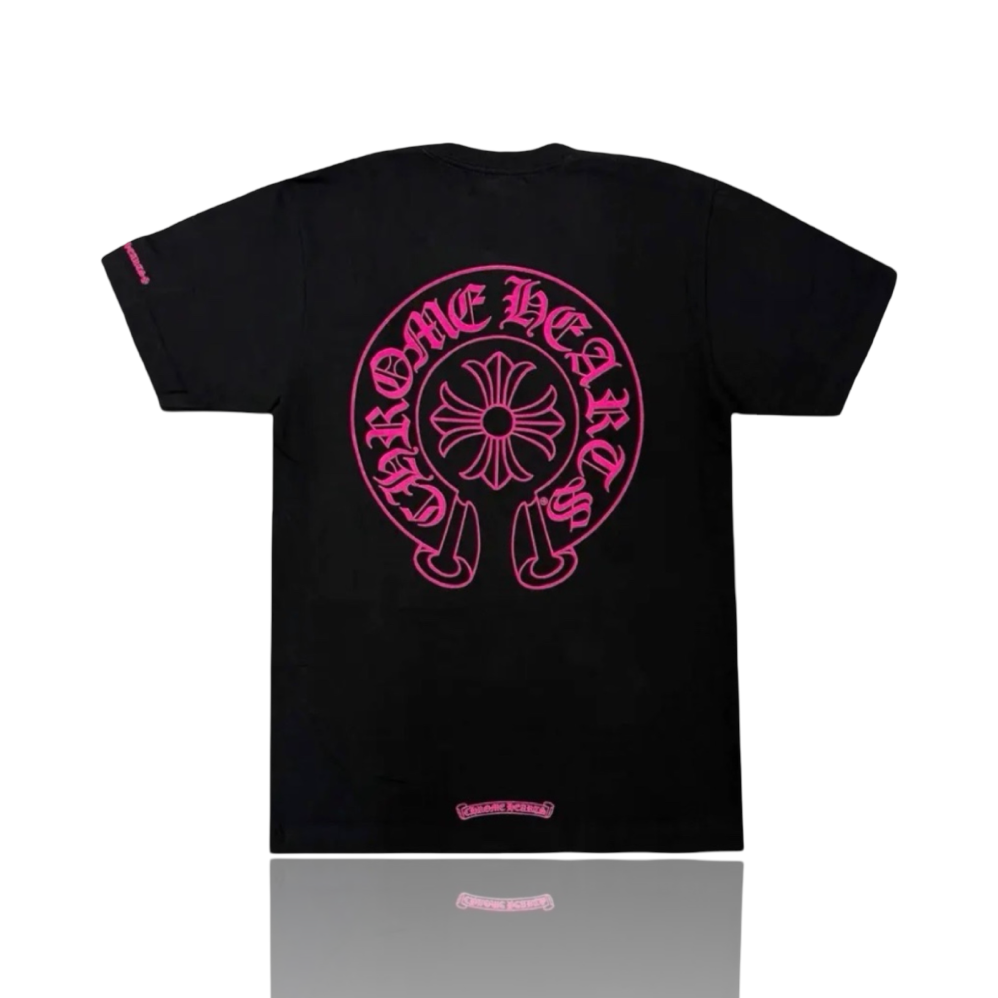 Chrome Hearts Horseshoe Logo Tee Black/Pink