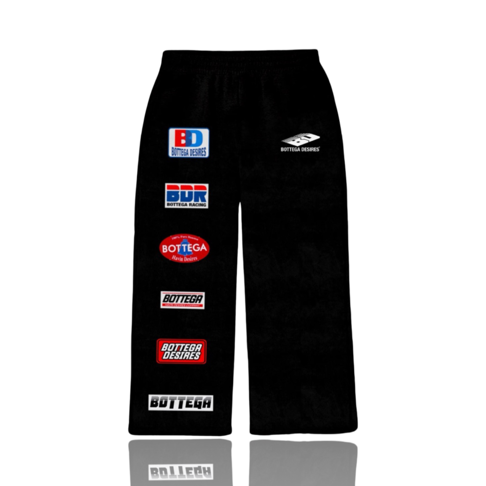Bottega Desires Patches Sweatpants Black