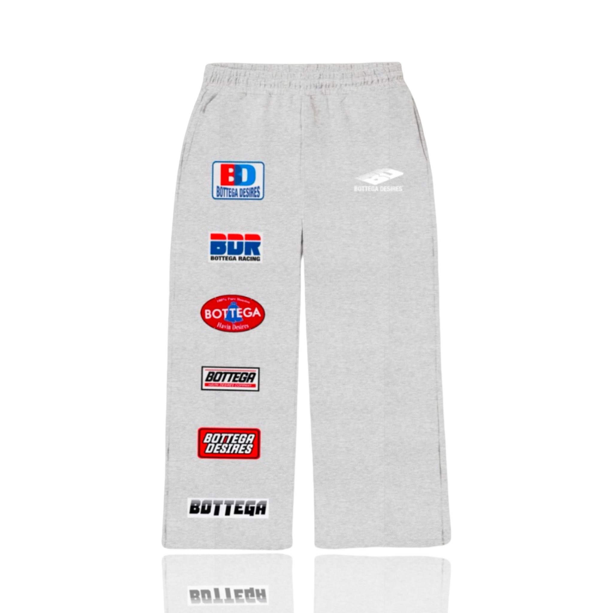 Bottega Desires Patches Sweatpants Gray