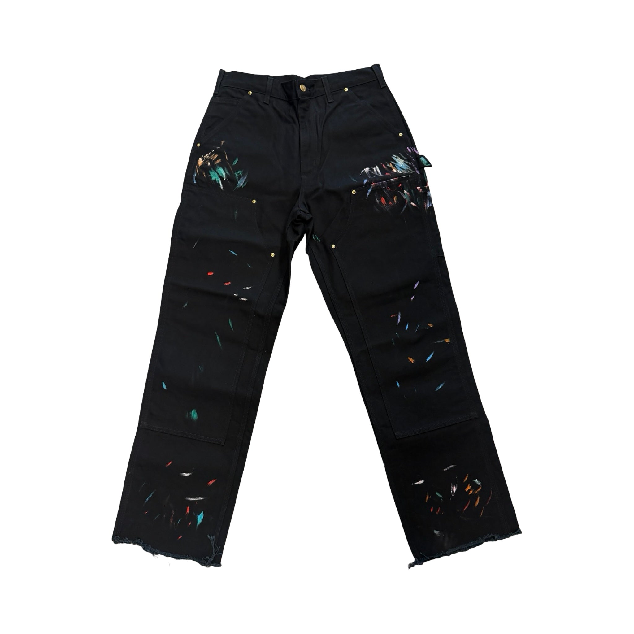 Carhartt Double Knee Black Paint Splatter