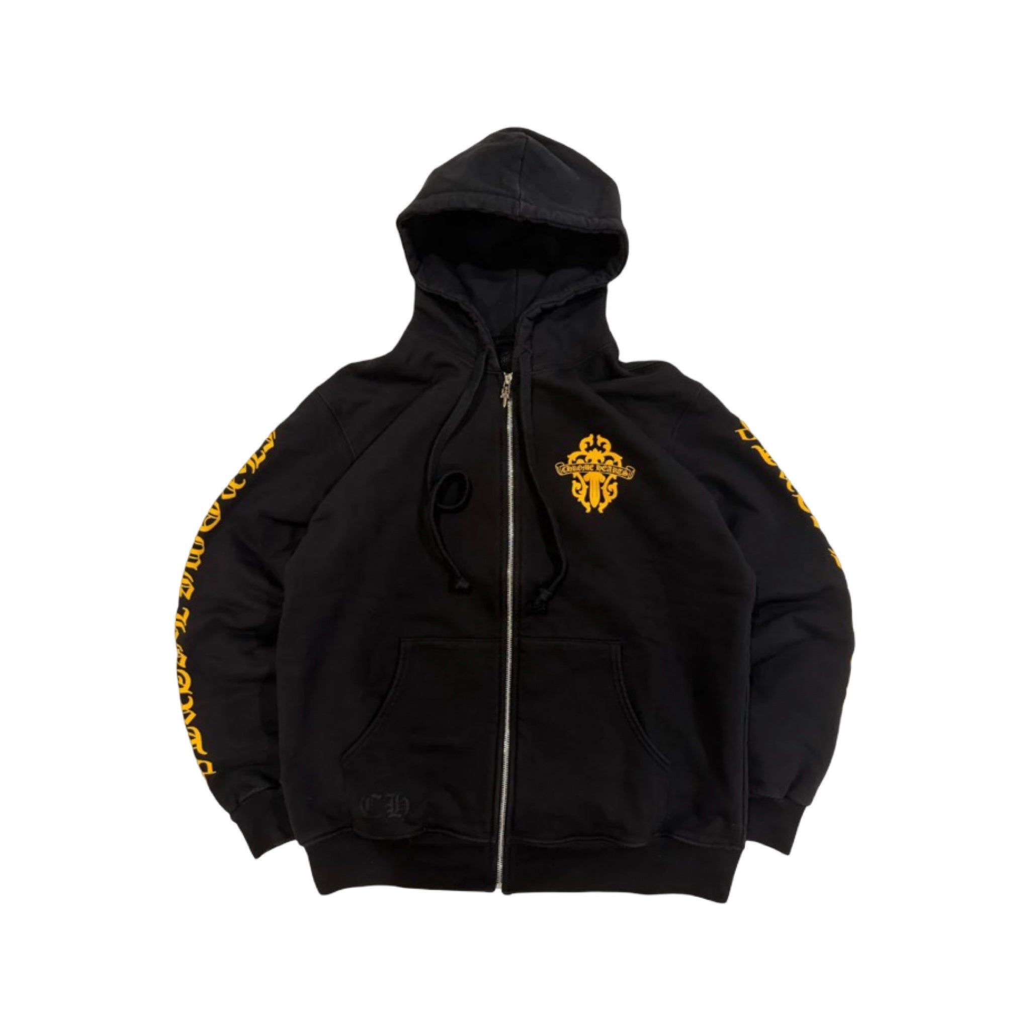 Chrome Hearts Yellow Dagger Thermal Lined Black Zip Up