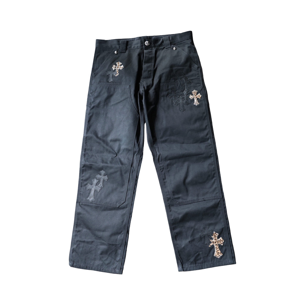Chrome Hearts Leopard Black Leather Patch Chino Black