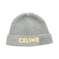 Celine Logo Wool Beanie Light Blue