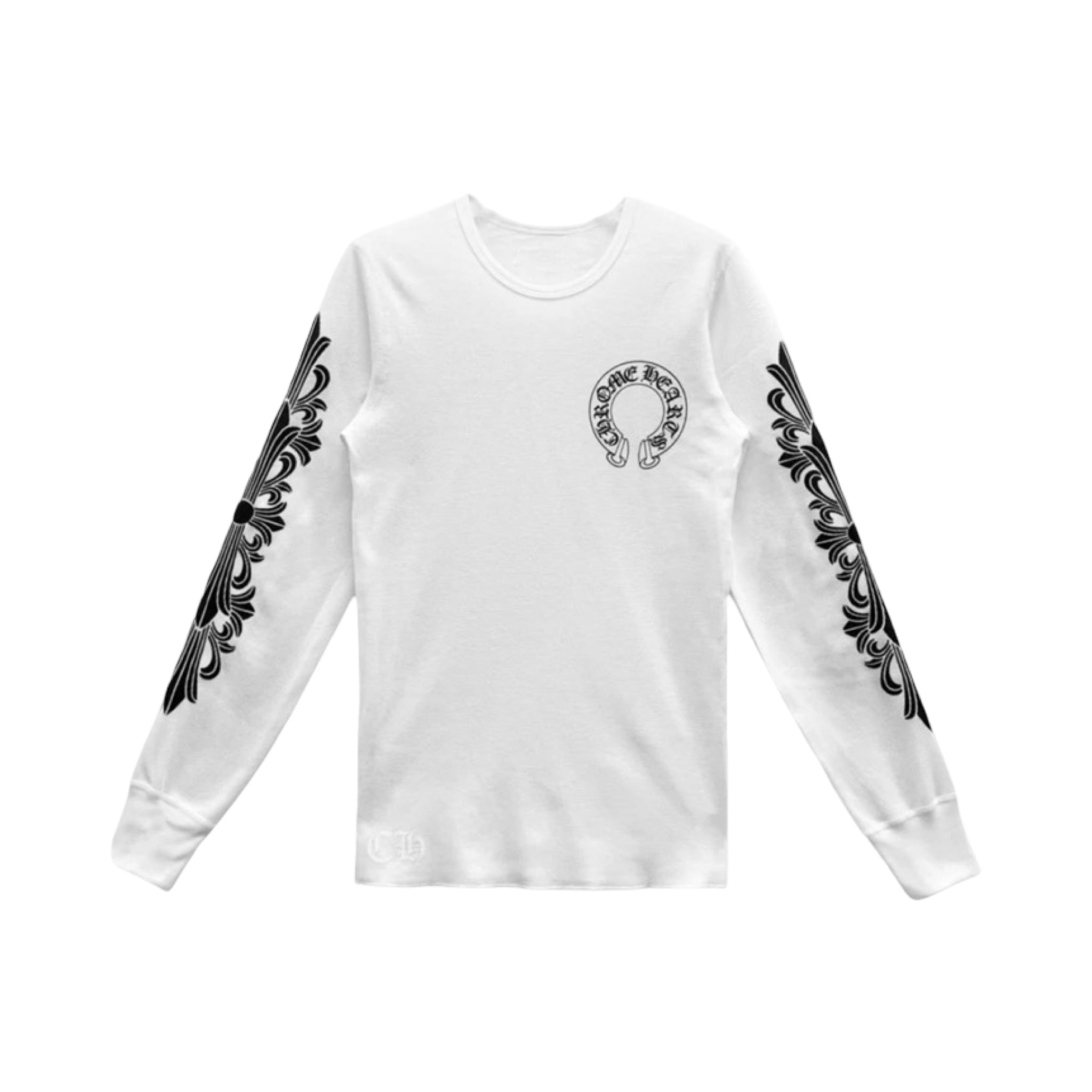 Chrome Hearts Horseshoe Floral White Thermal Longsleeve