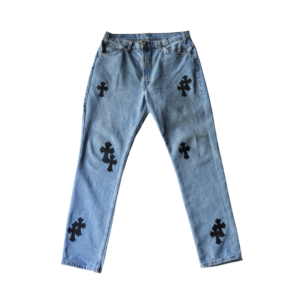Chrome Hearts Levi 505 Medium Wash Jeans