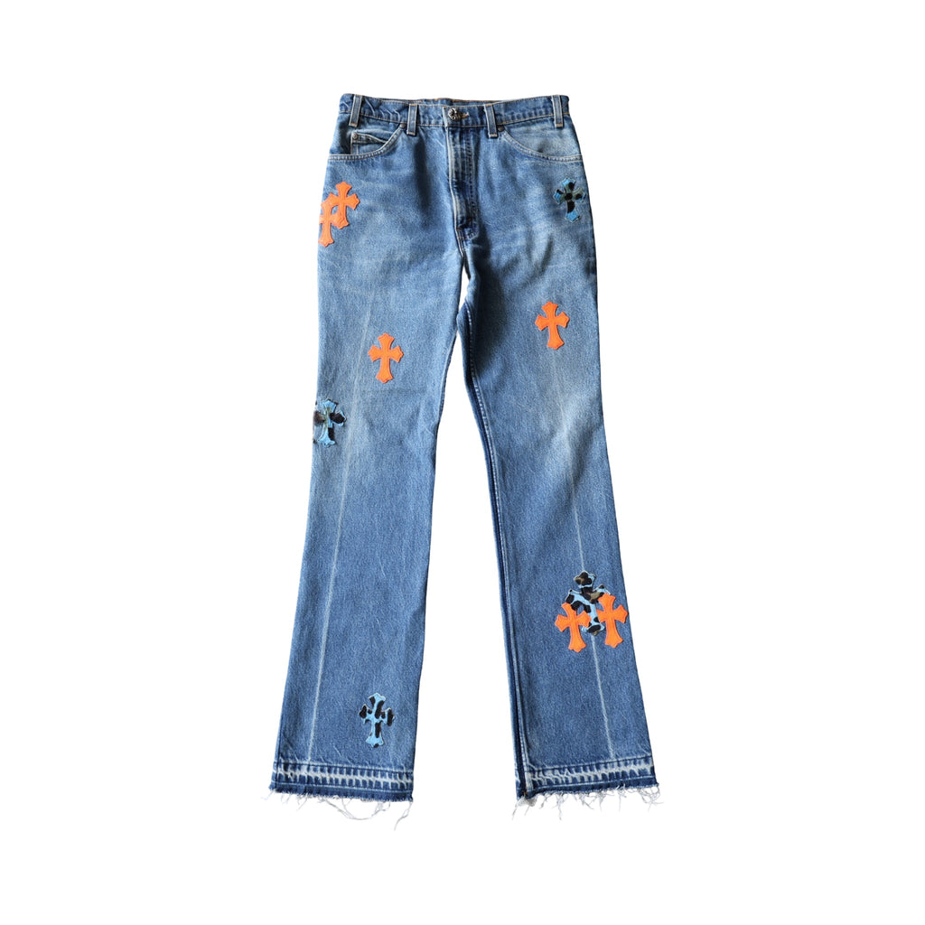 Chrome Hearts St. Barth Levi's 517 Cross Patch Jeans
