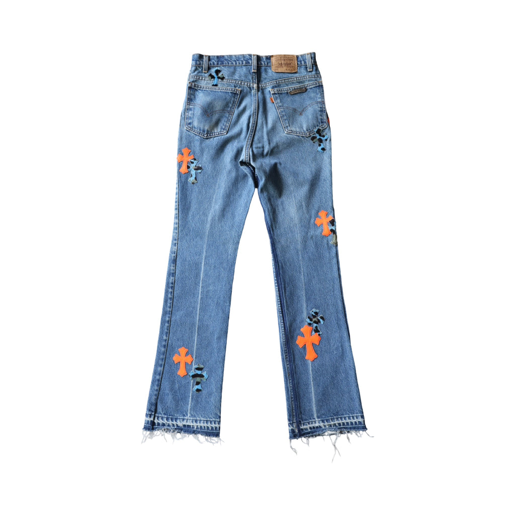 Chrome Hearts St. Barth Levi's 517 Cross Patch Jeans