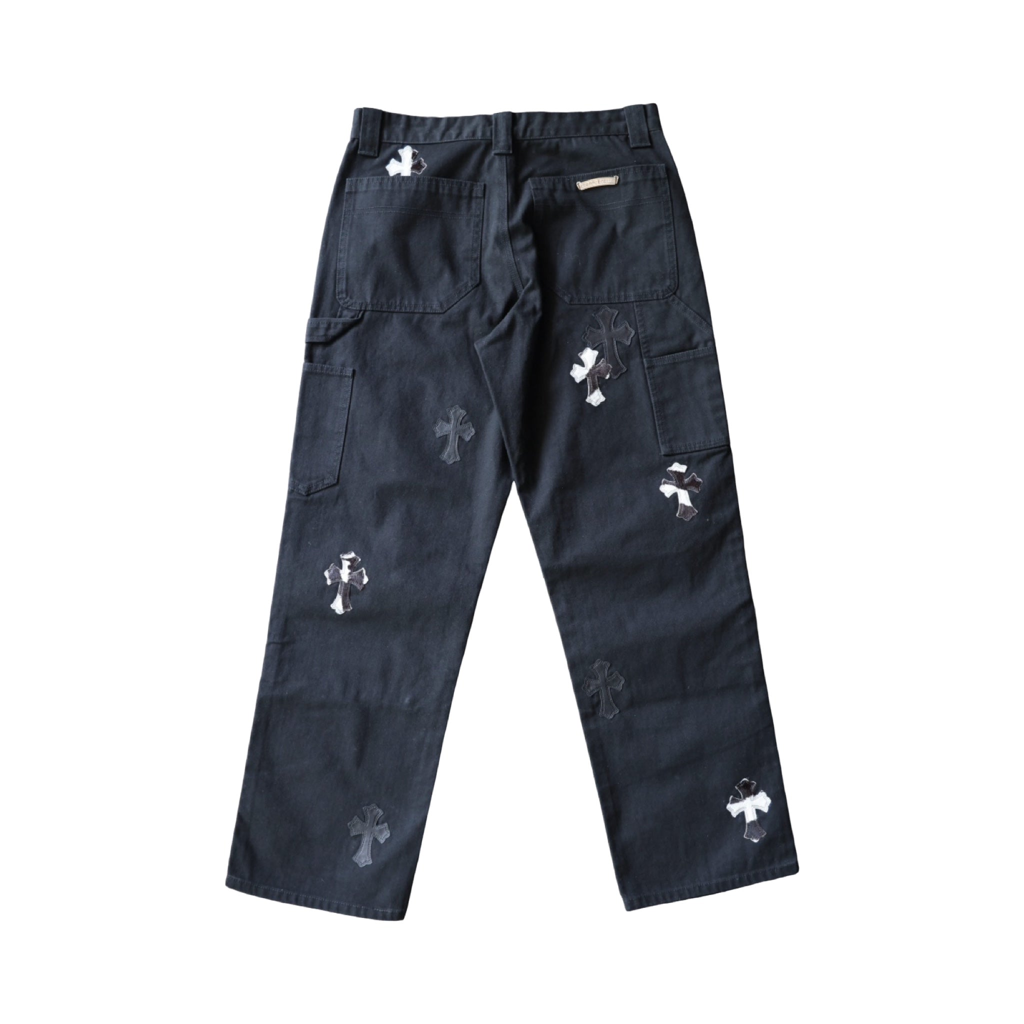 Chrome Hearts Zebra Black Cross Patch Carpenter Pants Black